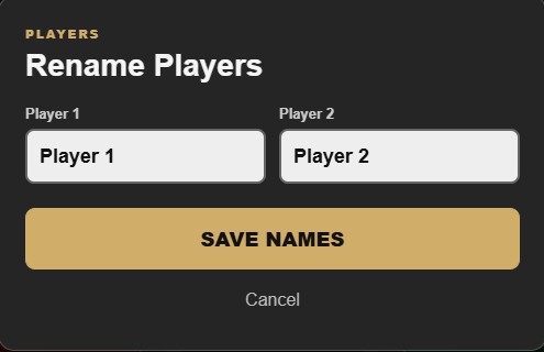 HTML rename players screen