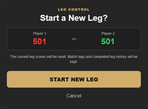 HTML start new leg screen